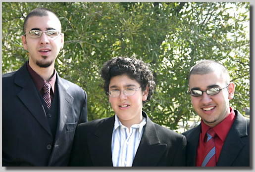 Josh, Jonathan and David on the way to shul on a saturday morning.