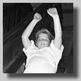 Dillon on a slide at the Trail Dust Steakhouse where we went for his 10th birthday celebration.