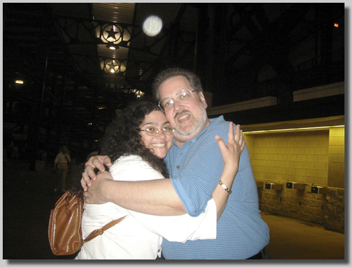 Ruthie and Dennis at the Ballpark on Gush's birthday