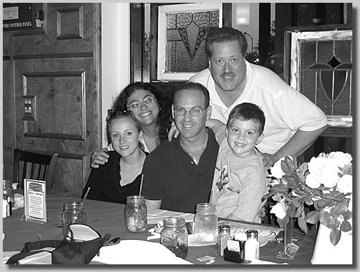 Hannah, Ruthie, David, Dennis and Jordan at a Houston restaurant called The Mason Jar.