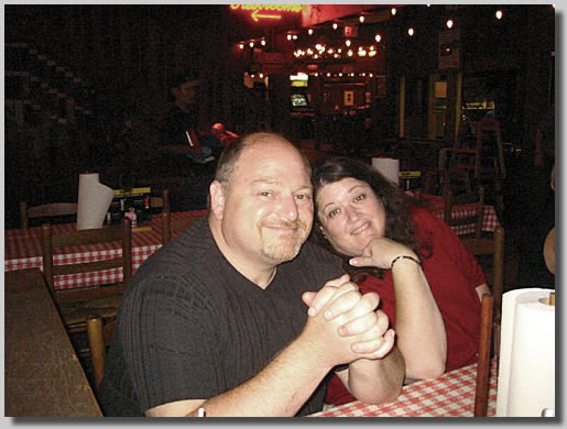 Artie and Myra at the restaurant for the celebration for Dillon's 10th Birthday. This was before the horrible incident with the nasty waiter.