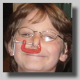 Nathan with silly vise on nose