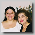 Rooty Jr. and Rooty's mom Fortuna Antebi in Rooty Jr.'s dressing room.