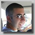 Josh in the driver's seat of Sylvester (the name Ruthie has for her car). Oy!